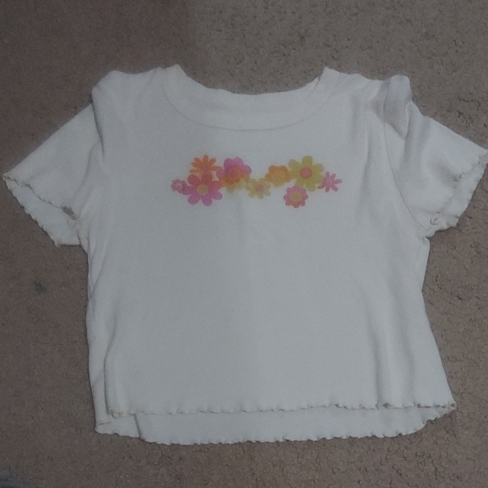 Los Angeles Apparel Kids' White Tee with Floral Design